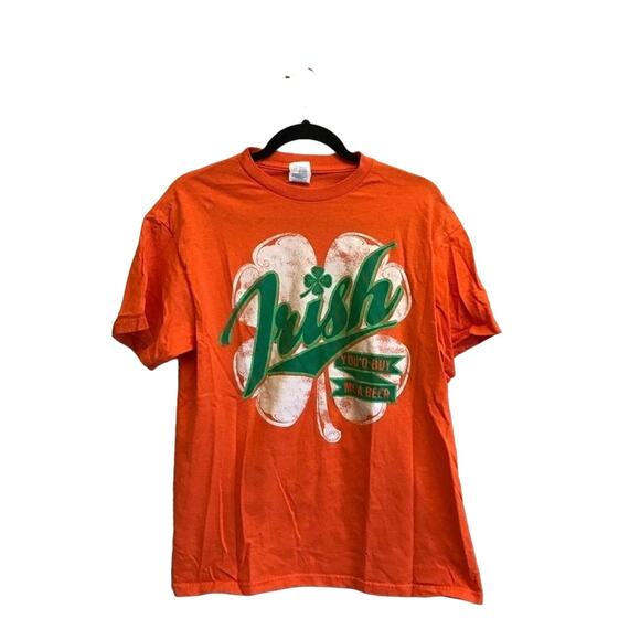 Delta L Vintage orange Irish Men t-shirt short sleeve - Picture 1 of 7